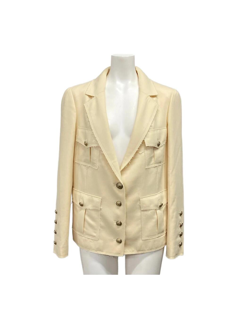 Chanel Cream Outer Fabric] Wool Nylon #341900C15B